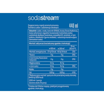 6x SYROP KONCENTRAT SODASTREAM 6 SMAKÓW DO SATURATORA 9l NAPOJU z 440ml